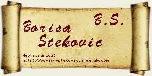 Boriša Steković vizit kartica